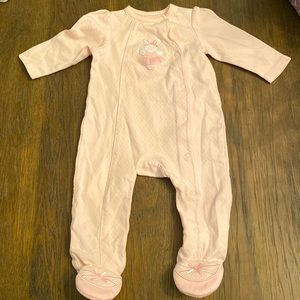 NWOT Little Me Ballerina Bunny Snap Footie Pajamas. Size 9M.